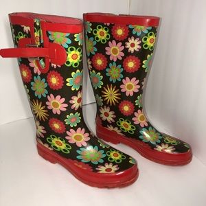 Flower rain boots